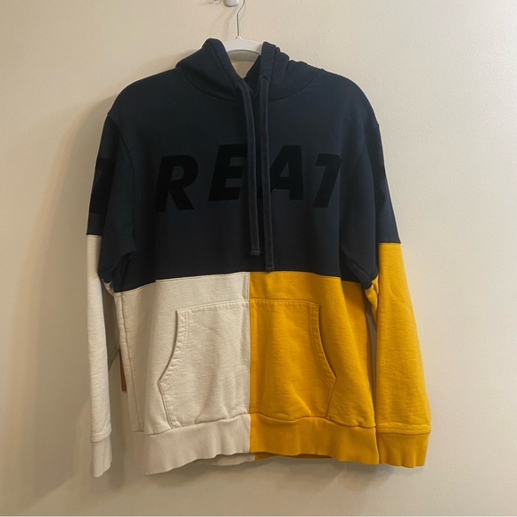 Kith Treats Triblock Hoodie Black Yellow FW18 Men’s Sz Medium Streetwear Cotton